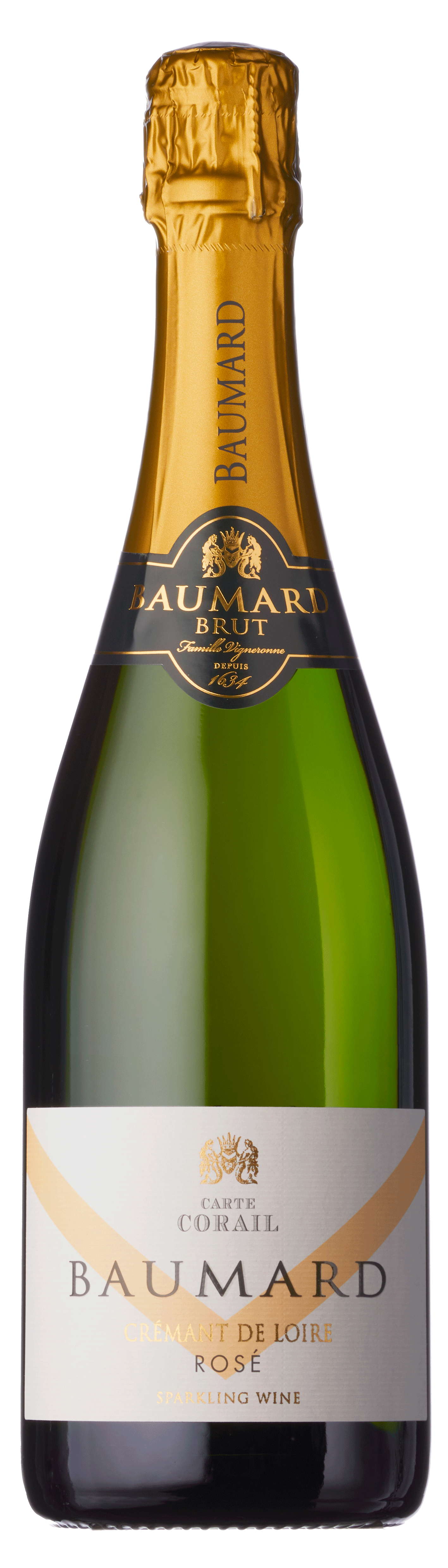 Bottle shot - Domaine des Baumard, Crémant de Loire Rosé, Carte Corail, Loire, France