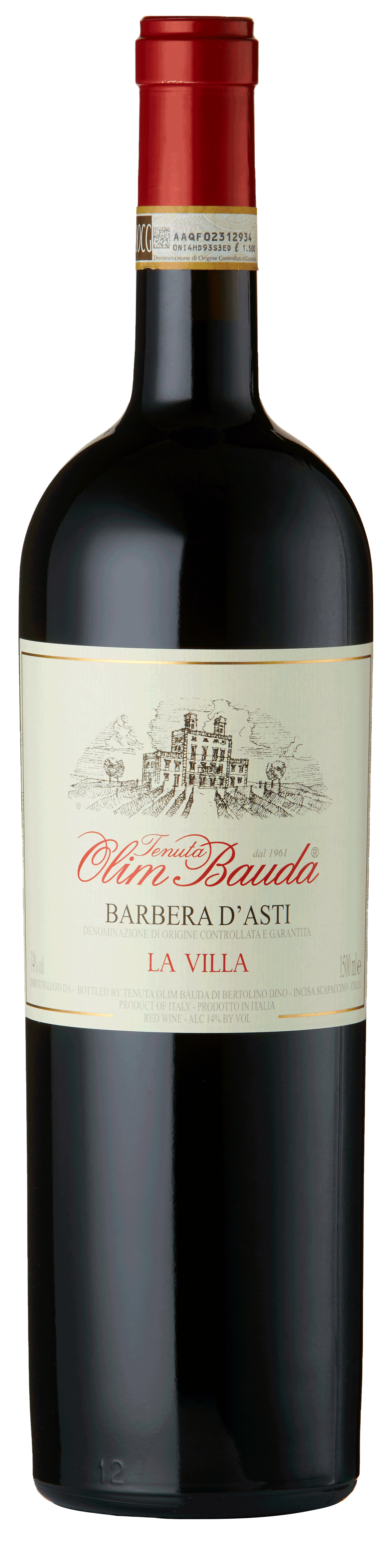 Bottle shot - Tenuta Olim Bauda, Barbera d'Asti, La Villa, Piedmont, Italy (150 cl.)