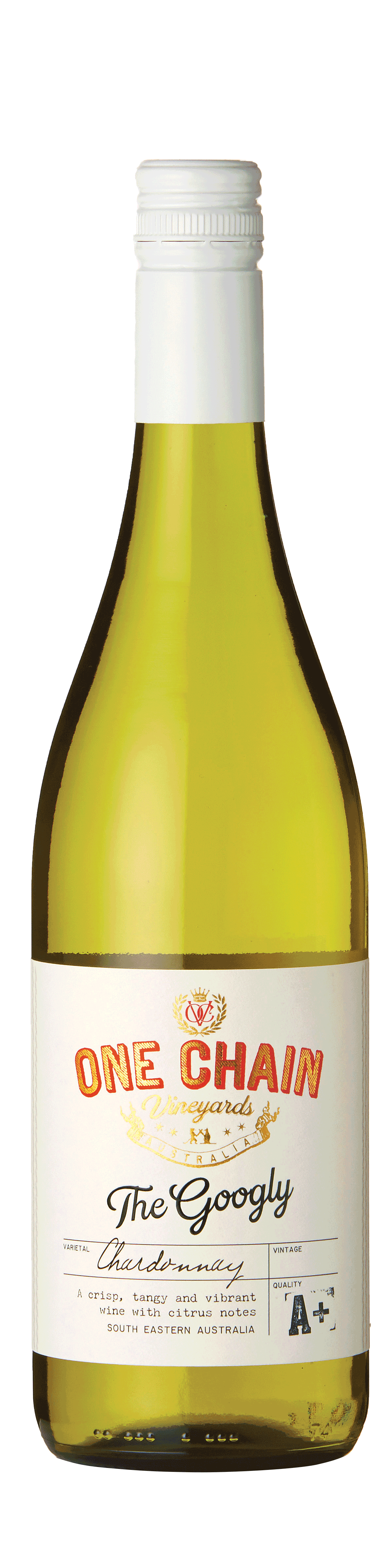 Bottle shot - One Chain Vineyards, The Googly Chardonnay, South Australia
