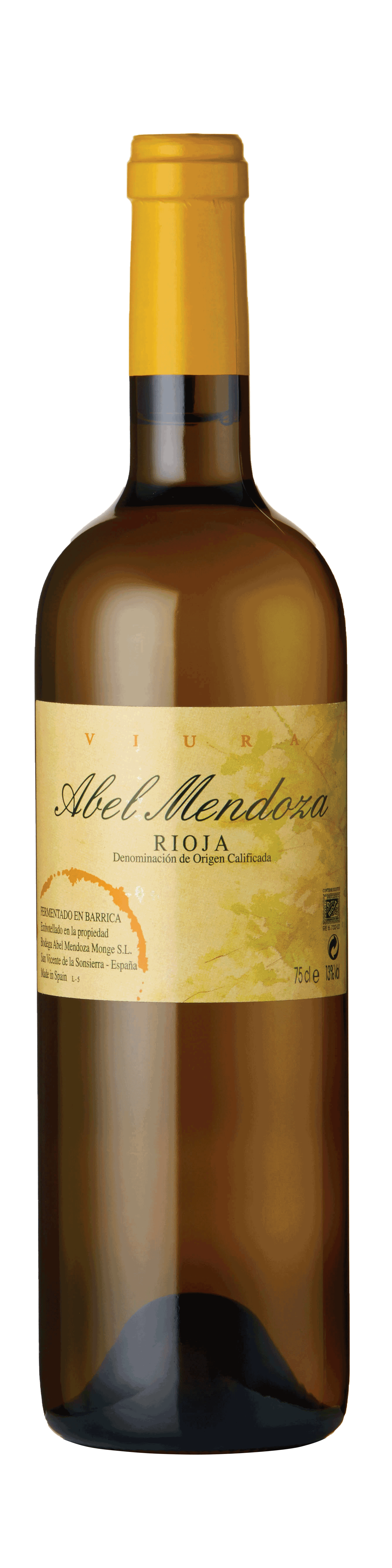 Bottle shot - Abel Mendoza, Viura, DOCa Rioja, Spain