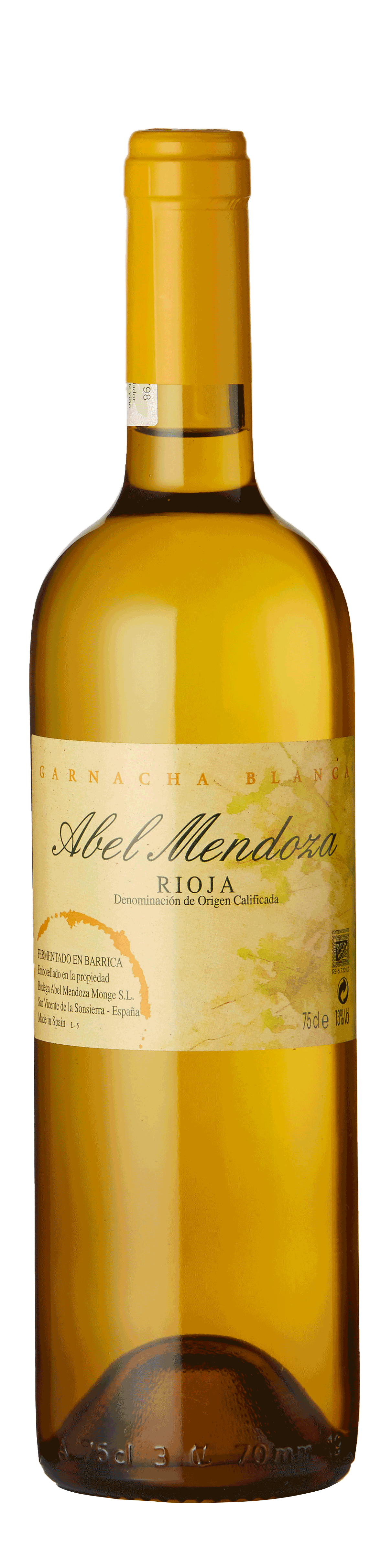Bottle shot - Abel Mendoza, Garnacha Blanca, Rioja, Spain
