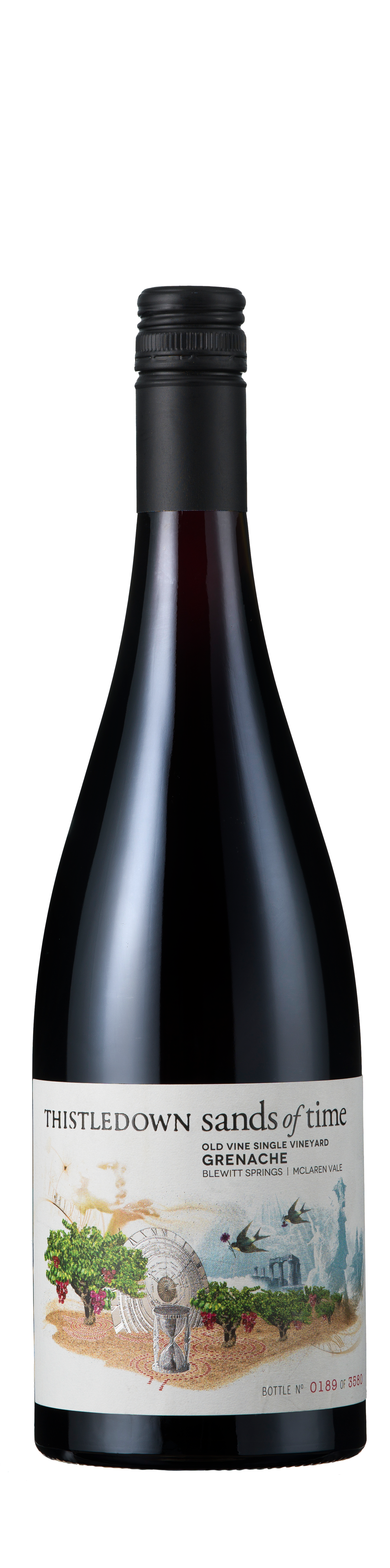 Bottle shot - Thistledown, Sands of Time Single Vineyard Old Vine Grenache, Blewitt Springs, McLaren Vale, Australia