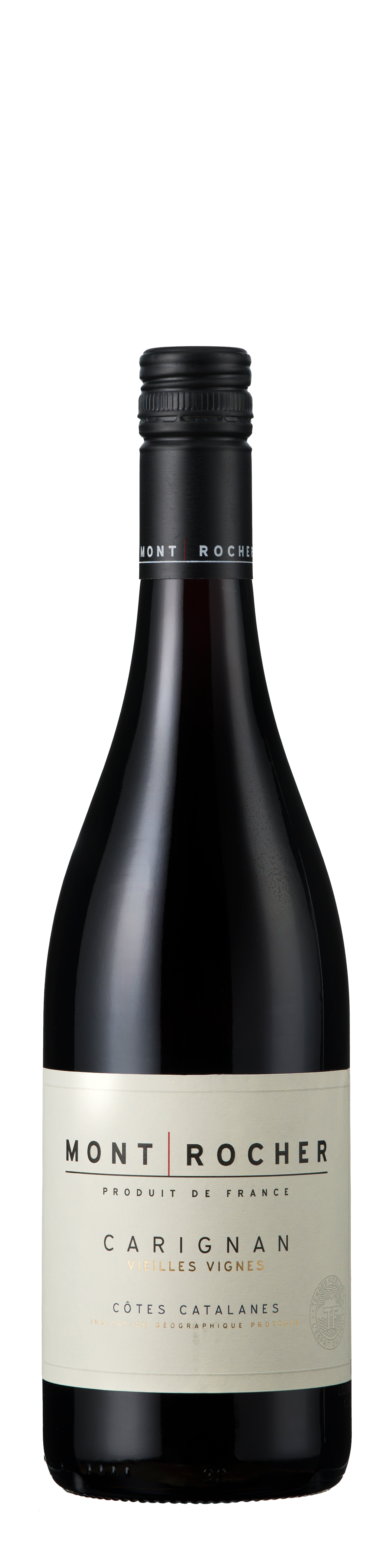 Bottle shot - Mont Rocher, Carignan, Vieilles Vignes, IGP Côtes Catalanes, France