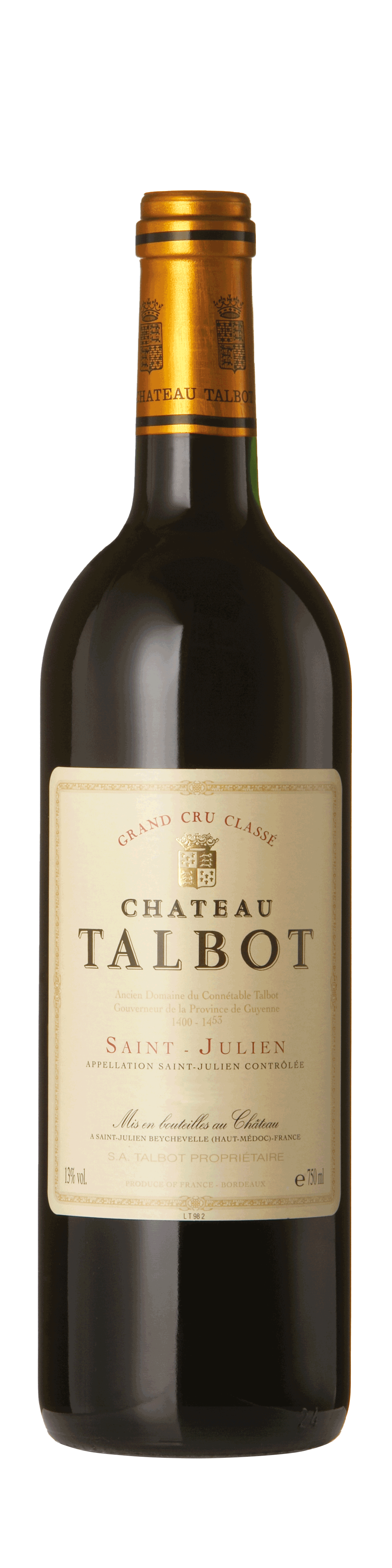 Bottle shot - Château Talbot 4ème Cru Classé, St-Julien, Bordeaux , France