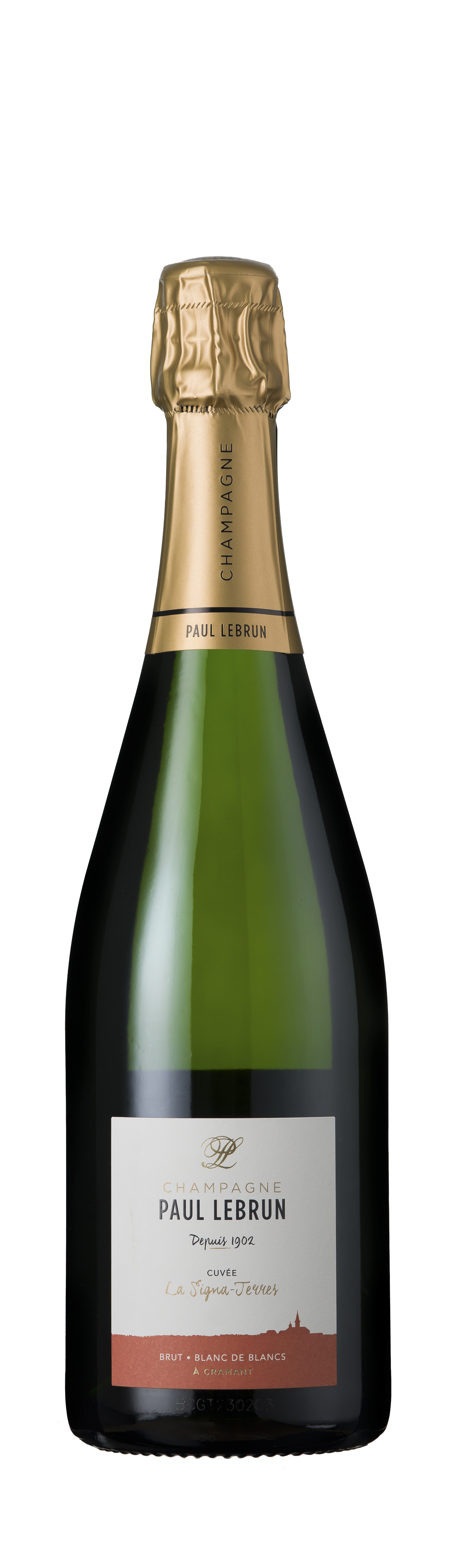 Bottle shot - Paul Lebrun, Blanc De Blancs Brut, La Signa-Terres, Champagne, France
